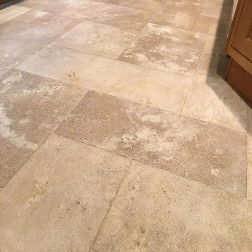 Restored hard floor with a glossy clean finish