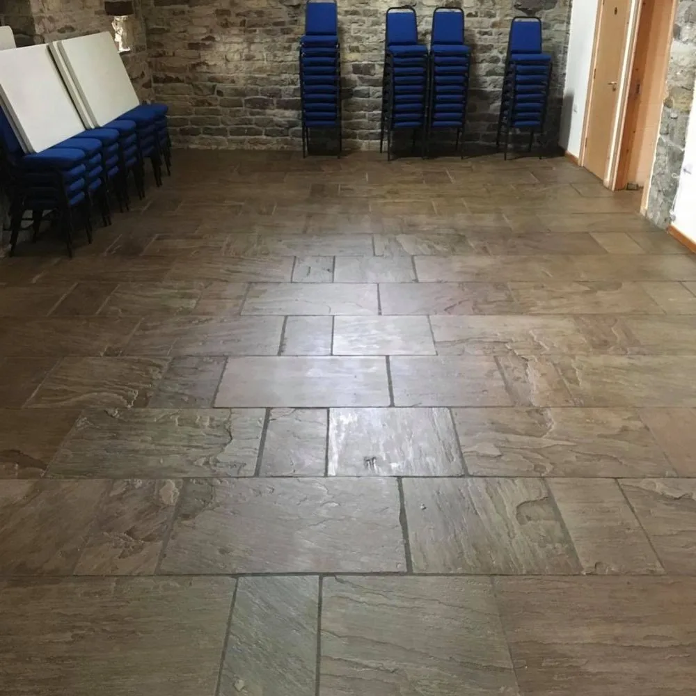 Large restored flagstone floor in a South Yorkshire venue